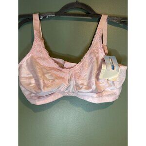 NEW Trulife 210 Mastectomy Bra 38C Pink Wireless Pocketed Everyday Lace Softcup